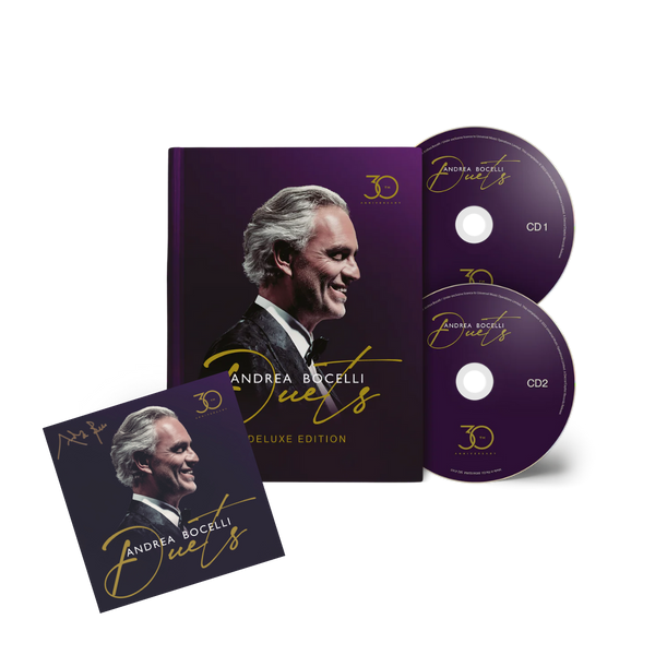 Duets 30th Anniversary Deluxe Hardcover Book Signed Art Card Andrea Bocelli Official Store 2525